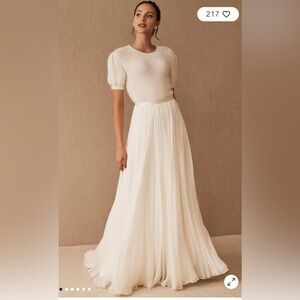 Catherine Deane Delia Silk Chiffon Bridal Skirt from Anthro - Size 18 -  NWT